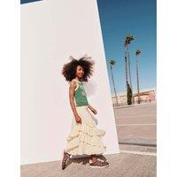 M&S Pure Cotton Tiered Ruffle Maxi Skirt (6-16 Yrs) Cream