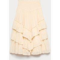 M&S Pure Cotton Tiered Ruffle Maxi Skirt (6-16 Yrs) Cream