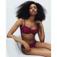 M&S Jasmine Lace Wired Balcony Bra A-E Dark Raspberry