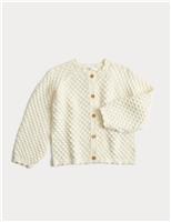 Pure Cotton Pointelle Cardigan (2-8 Yrs)