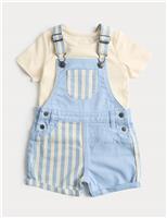 2 Piece Pure Cotton Dungarees Outfit (0-3 Yrs)