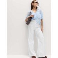 M&S Patch Pocket Straight Leg Trousers White