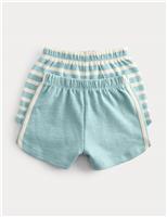 2 Pack Pure Cotton Side Stripe Shorts (0-5 Yrs)
