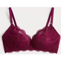 M&S Jasmine Lace Non Wired Maternity Nursing Bra B-H Dark Raspberry