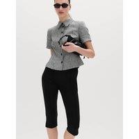 M&S Pintuck Capri Leggings Black