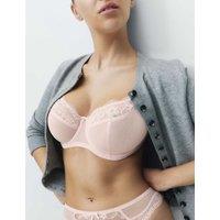 M&S Jasmine Lace Wired Balcony Bra F-H Soft Coral