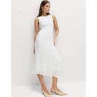 M&S Cotton Rich Textured Midaxi Column Dress Cream