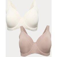 Goodmove 2 Pack Ultimate Support Wired Sports Bras (A-H) Ivory Mix