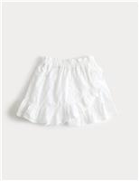 M&S Pure Cotton Broderie Shell Skirt (2-8 Yrs) Ivory