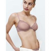 M&S Jasmine Lace Sheer Wired Demi Cup Bra (A-E) Praline