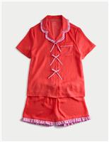 Satin Bow Detail Pyjamas (3-16 Yrs)