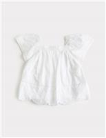 Pure Cotton Shell Broderie Top (2-8 Years)