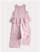 2 Piece Pure Cotton Striped Frill Outfit (2-8 Yrs)