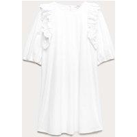 M&S Broderie Frill Sleeve Mini Relaxed Dress White
