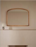 Wooden Rounded Overmantle Wall Mirror