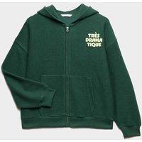 M&S Cotton Rich Trs Dramatique Slogan Hoodie (6-16 Yrs) Green