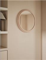 Ribbed Gloss Round Wall Mirror