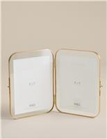 Metal Rounded Double Photo Frame 5x7 inch