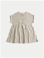 Pure Cotton Striped Bow Dress (2-8 Yrs)