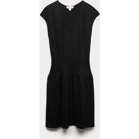 M&S Jersey V-Neck Mini Drop Waist Skater Dress Black