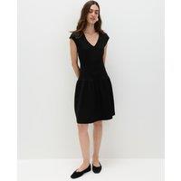 M&S Jersey V-Neck Mini Drop Waist Skater Dress Black