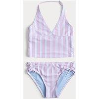 M&S 2 Piece Striped Tankini (6-16 Yrs) Pink Mix