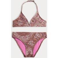 M&S 2 Piece Paisley Print Bikini (6-16 Yrs) Mocha Mix