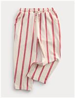 M&S Pure Cotton Striped Trousers (2-10 Yrs) Light Cream