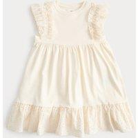 M&S Cotton Rich Broderie Dress (2-8 Yrs) Ivory