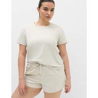 Goodmove Round Neck Supersoft Relaxed T-Shirt Vanilla