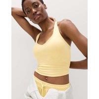 Goodmove Supersoft Scoop Neck Fitted Crop Vest Top Straw