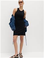 Cotton Rich Ribbed Bra Insert Mini Bodycon Dress