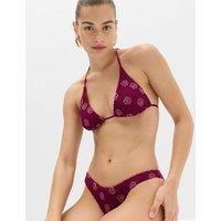 M&S Embroidered Triangle Bikini Top Purple