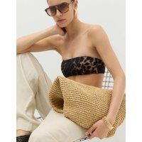 M&S Printed Bandeau Bikini Top Brown Mix