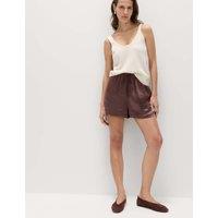 M&S Satin Shorts Chocolate