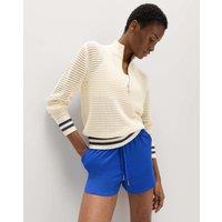 Goodmove Funnel Neck Zip Up Relaxed Jumper Vanilla