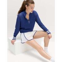 Goodmove Funnel Neck Zip Up Relaxed Jumper Dark Blue