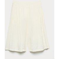 M&S Pleated Longline Shorts Ecru