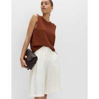 M&S Pleated Longline Shorts Ecru