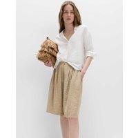 M&S Pleated Longline Shorts Mocha