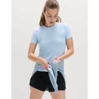 Goodmove Scoop Neck Fitted T-Shirt Powder Blue