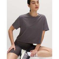 Goodmove Essential Round Neck Boxy T-Shirt Mid Grey