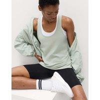 Goodmove Modal Blend Pleat Back Relaxed Vest Top Soft Green