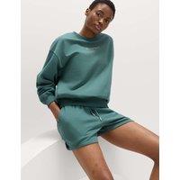 Goodmove Cotton Rich Embroidered Oversized Sweatshirt Smokey Green