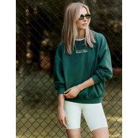 Goodmove Cotton Rich Embroidered Oversized Sweatshirt Smokey Green