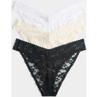 M&S 3pk Floral Lace Miami Knickers Cream Mix
