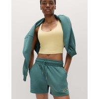 Goodmove Cotton Rich Embroidered Shorts Smokey Green