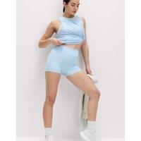 Goodmove Essential High Waisted Fitted Shortie Powder Blue
