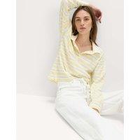 M&S Pure Cotton Striped Rugby Top Yellow Mix
