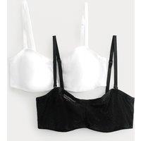M&S 2 Pack Jasmine Lace Wired Strapless Bras (A-E) Black Mix